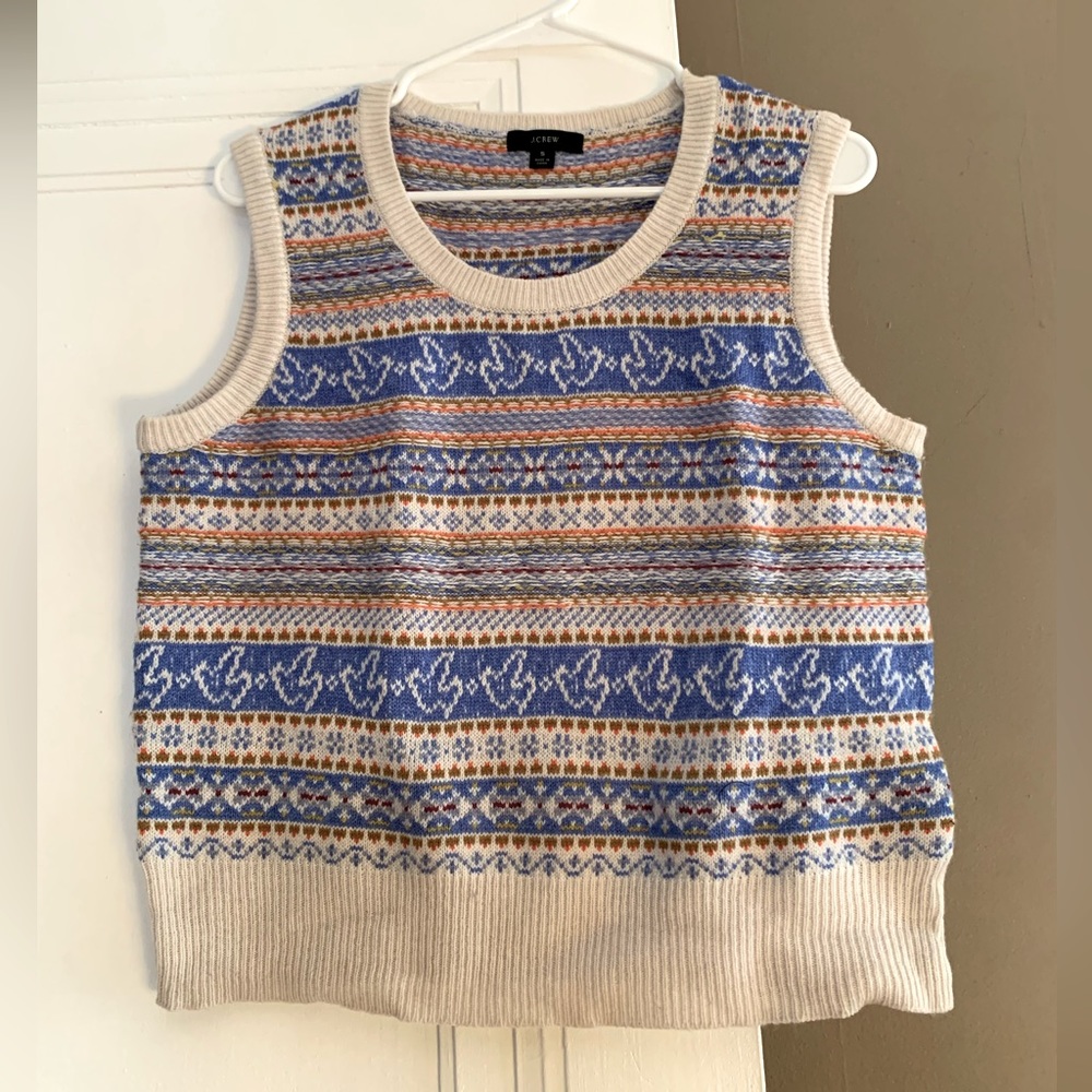 J. Crew Fair Isle Sweater Vest S EUC